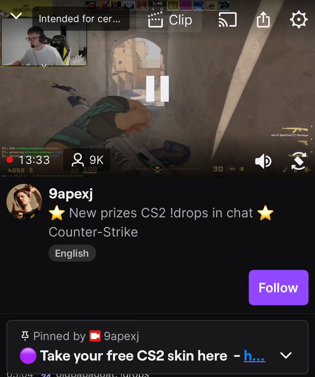 VITNifra's tweet photo. Faites attention à vous, un faux compte twitch d’apex a été créé pour promouvoir des faux skins gratuits pour vous scam!! Tombez pas dedans ! https://t.co/qv7DJfMNT1