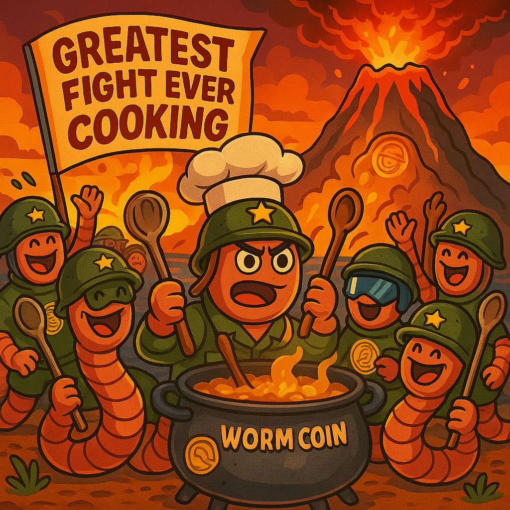 wormcoins's tweet photo. The cauldron is bubbling, volcano’s rumbling, Wormander’s cheffing—
we’re cooking the greatest fight ever. 🍲🪱🔥

Stay tuned, follow, and grab your ladle:
CA: CcpWZdJq2NFNJdkwGpPd53ZoGVZDdxGVZf5VsDz2vBLV

Join the WormArmy, become wormy, and watch history simmer.
TO THE SOIL!!! $WORM
