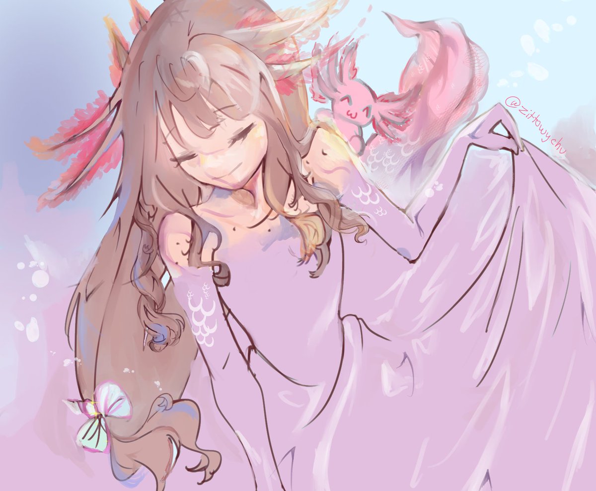 KatgrillZ's tweet photo. entry for petsona art challenge by @XPPEN 
shes an axolotl princess :D
#XPPenPetOC #XPPenPetsonaChallenge #artmoots #digitalart https://t.co/Xt5BTvxDsT