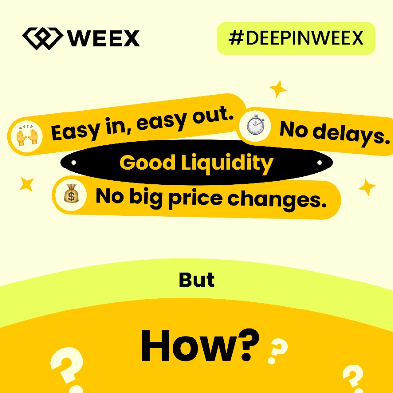 WEEX_Official's tweet photo. 💡 What really drives liquidity in crypto?
It’s not magic — it’s measurable.
🔍 Tight spreads
📈 High volume
🪜 Depth
⚖️ Fair bid-ask
Good liquidity = Easy to buy. Easy to sell. No hidden risks.
Swipe to learn ⤵️
https://t.co/fkQGKu8jN0
#WEEX #DeepInWEEX