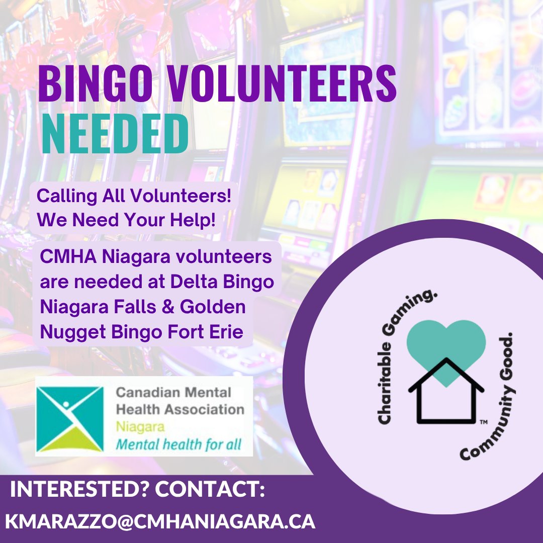 Do you have two hours a month to help CMHA Niagara? We are in need of volunteers to fill various 2-hour shifts each month in Fort Erie and Niagara Falls. No sales or cash handling involved, just representing the agency and providing customer service duties.