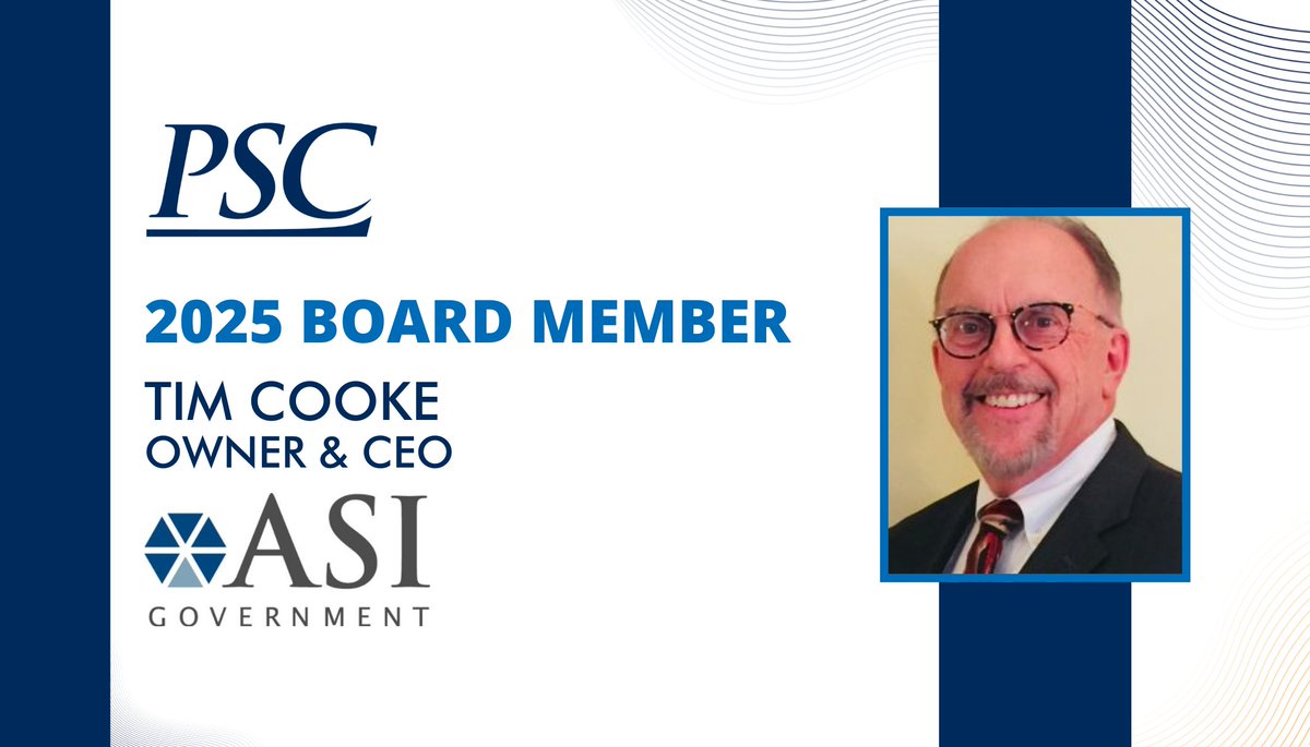 PSC (@pscspeaks) on Twitter photo PSC Board of Directors spotlight: Thank you to Board Member Tim Cooke, Owner & CEO of <a href="/ASIGovernment/">ASI Government</a>. Learn more about PSC's leadership here: bit.ly/44gmN1S PSC Board of Directors spotlight: Thank you to Board Member Tim Cooke, Owner & CEO of <a href="/ASIGovernment/">ASI Government</a>. Learn more about PSC's leadership here: bit.ly/44gmN1S