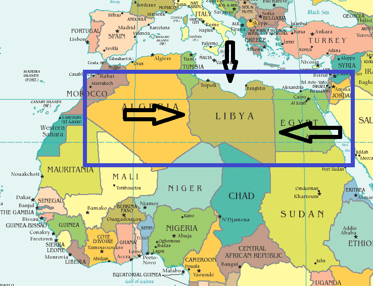 اخطر ثغرة استراتيجية في شمال افريقيا هي تلك الفجوة التي حدثت بين الجزائر ومصر من خلال سقوط ليبيا والقضاء على جيشها 
ليبيا كانت بمثابة جسر يربط اكبر واقوى دولتين عربيتين ولهذا من اجل مصلحة كلا البلدين يجب ترميم هذا الجسر باسرع وقت وفق مقاربة جديدة كليا .