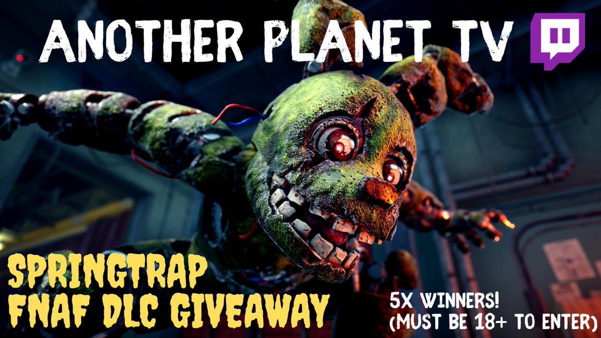 SPRINGTRAP FNAF DBD DLC GIVEAWAY! 🐰

5x winners can get their hands on the most anticipated chapter in Dead by Daylight! (MUST BE 18+ TO ENTER) 

Enter the Giveaway! ( 🔗link below!)
Ends Friday 20th June