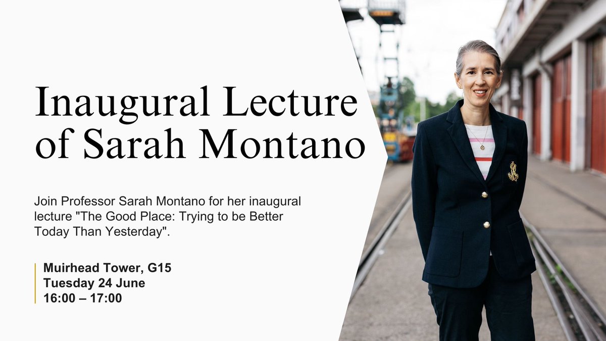 One week to go! 

Join Sarah Montano, Professor of Retail Marketing, for her inaugural lecture "The Good Place: Trying to be Better Today Than Yesterday". 

Register ⬇️ forms.cloud.microsoft/Pages/Response…