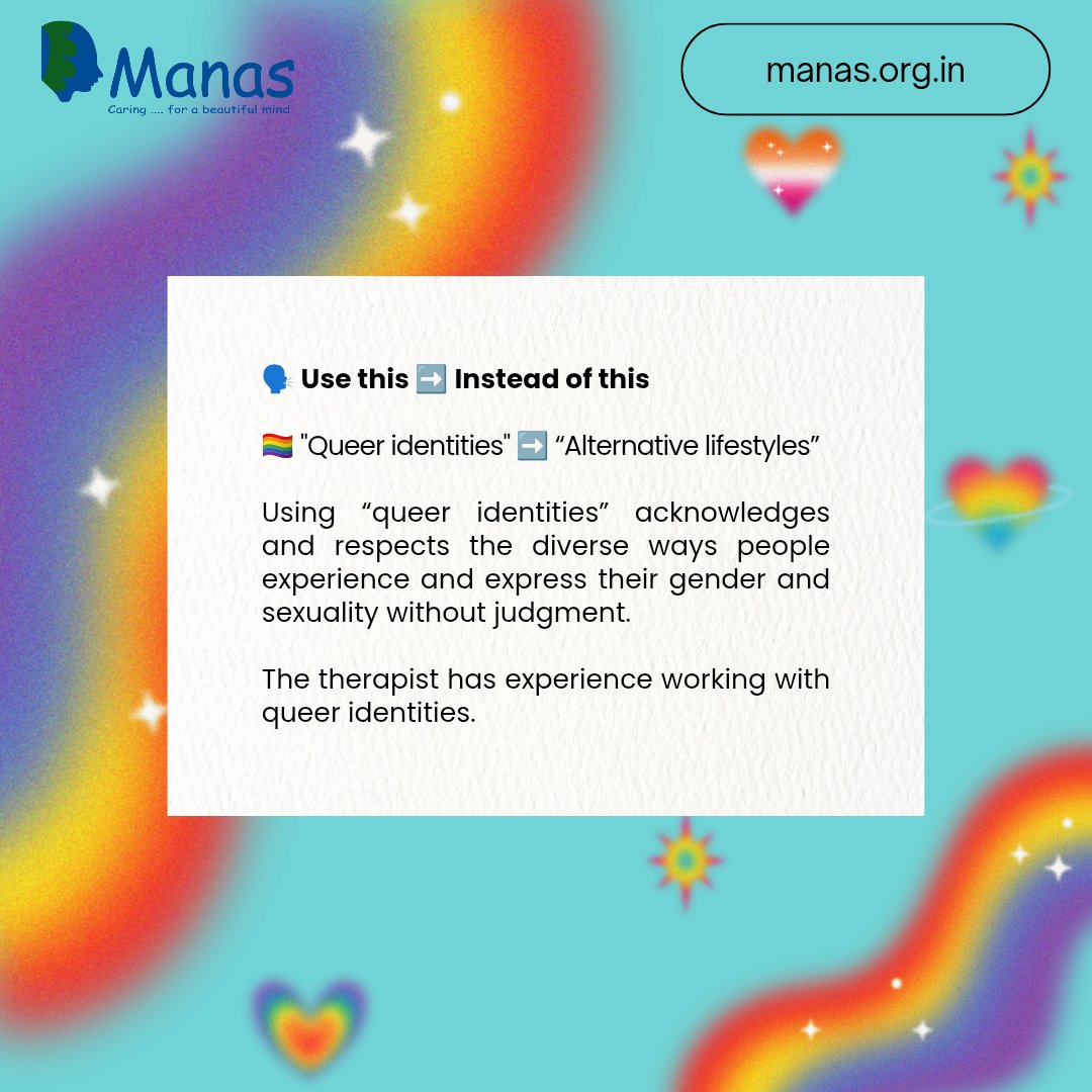 ManasFoundation's tweet photo. This #PrideMonth, let’s remember that inclusive language isn’t about perfection — it’s about respect, safety, and belonging. 🏳️‍🌈

#LGBTQ #Pride2025 #InclusiveLanguage #MentalHealth #DEI #LoveIsLove #ManasMentalHealth #TherapyForAll #SafeSpaces #LGBTQSupport #ManasClinics https://t.co/8qDEASvswg