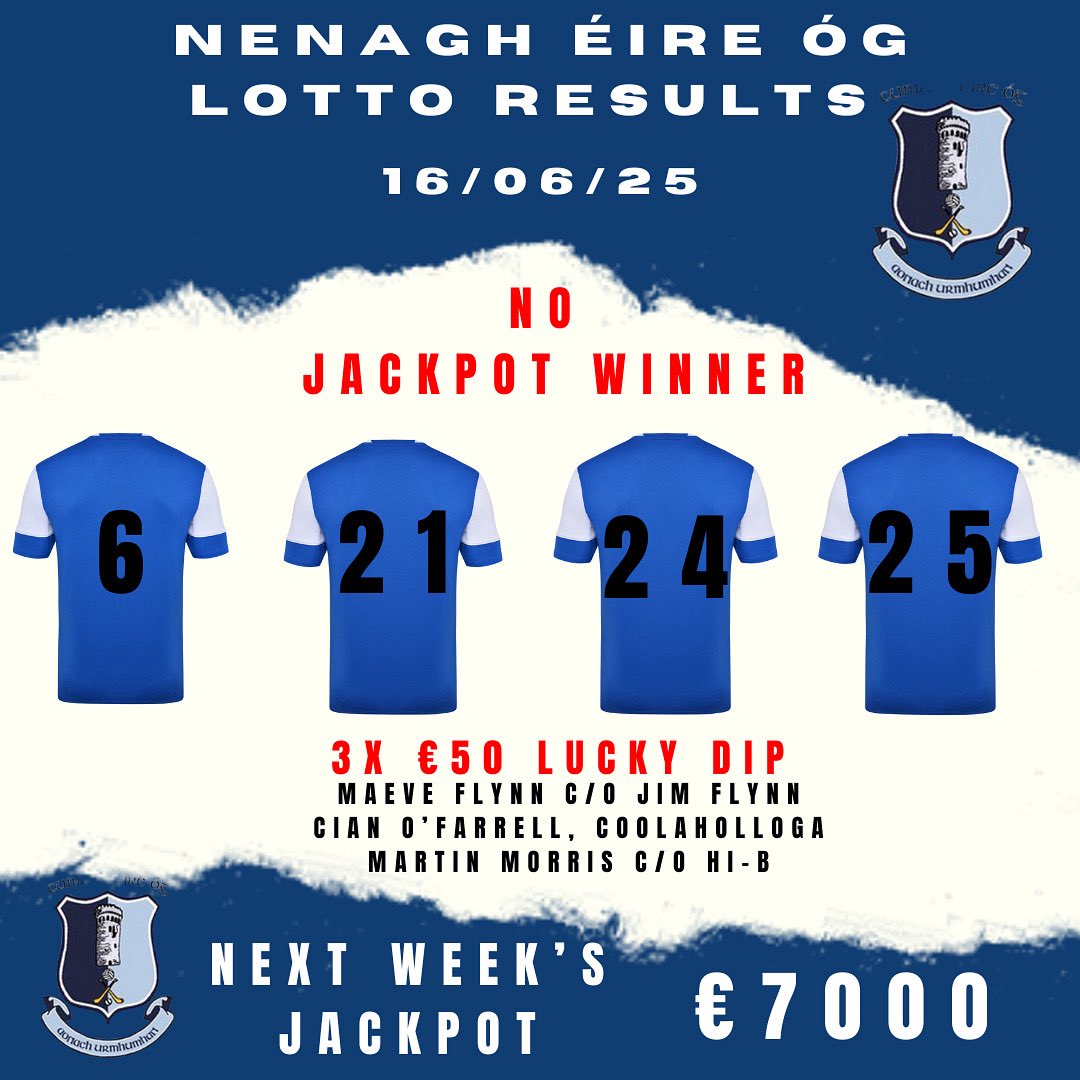 No jackpot winner this week👀

A massive thank you to everyone who supports our club lotto, keep it up!😆🙌🏻

Play now 😍👇🏻

play.clubforce.com/play_newa.asp?…