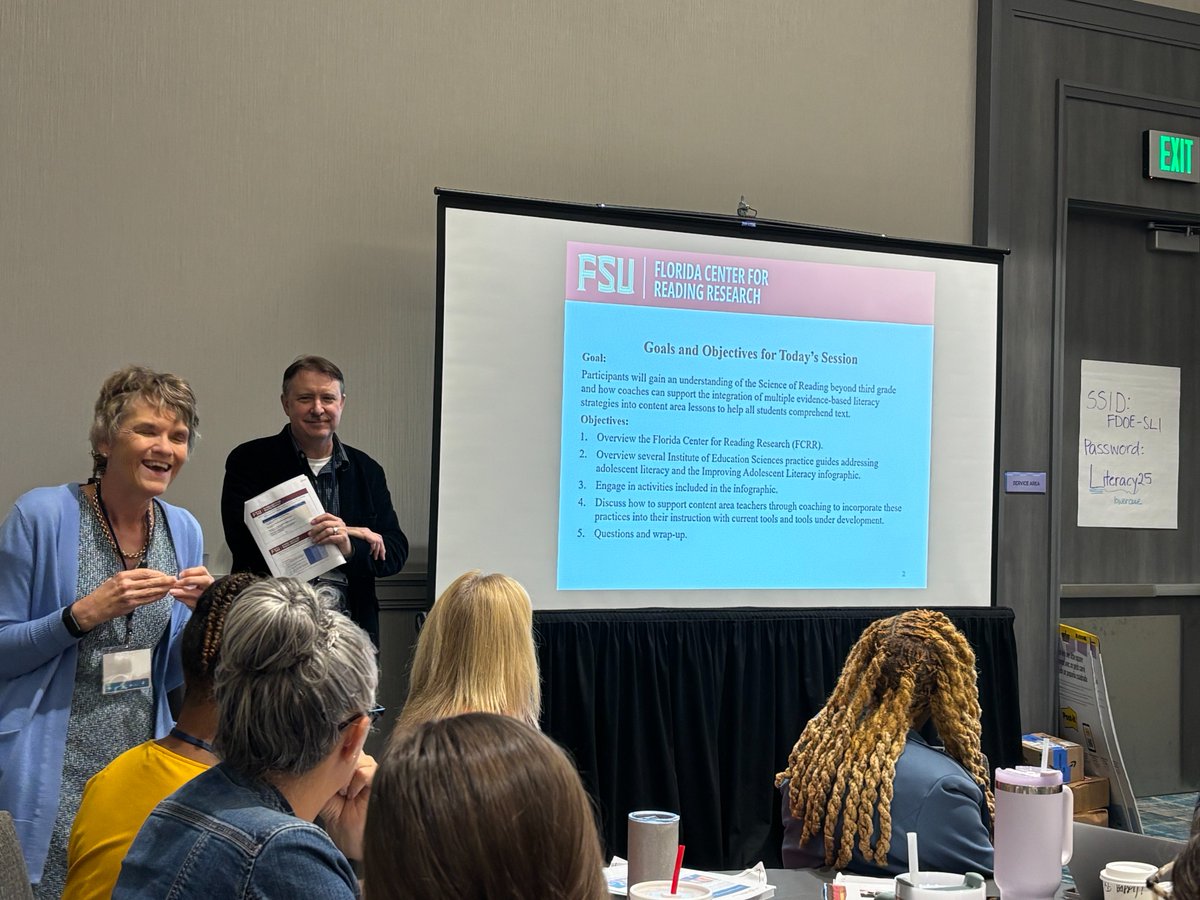 TheFCRR's tweet image. We’re live at the final day of @EducationFL&apos;s Summer Literacy Institute in Orlando! The Florida Center for Reading Research is proud to connect, collaborate, and champion literacy. 📚✨
#FCRR #LiteracyMatters #FLDOE #SummerLiteracyInstitute