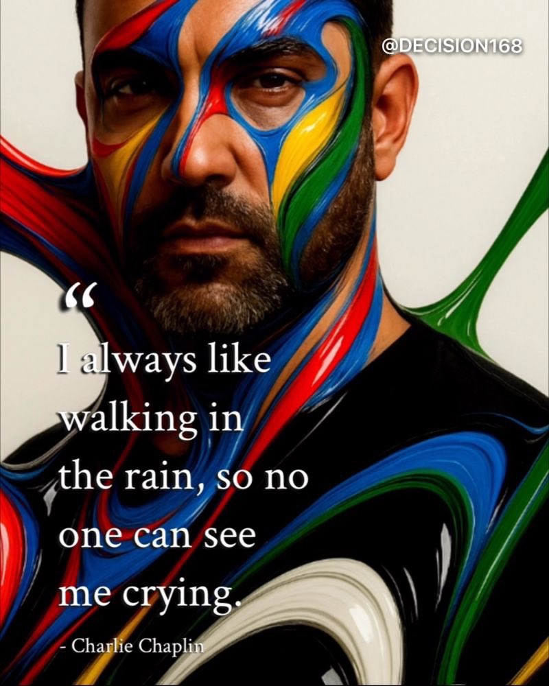 “I always like walking in the rain, so no one can see me crying.” – Charlie Chaplin

Men’s #MentalHealthAwareness Month reminds us: even the strongest hide pain.
Let’s support both success &amp; sanity.

🔥🎯🚀 tinyurl.com

#MensMentalHealth #ReclaimYourTime #DECISION168