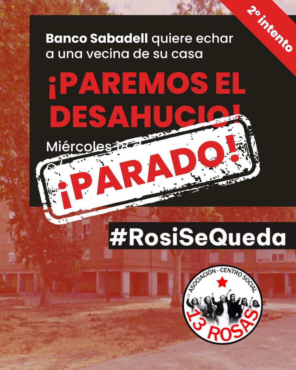 ¡Confirmado! #RosiSeQueda ya es una realidad, hoy han confirmado desde el juzgado que se paralizaba el desahucio y se abre otra vía de negociación junto con sus abogados.
¡Mil gracias a todas por difundir!