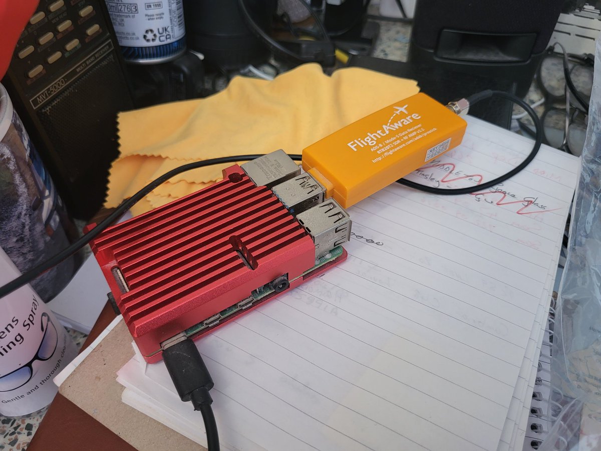 Quiet in the home office today, so updating the <a href="/Raspberry_Pi/">Raspberry Pi</a> <a href="/FlightAwareADSB/">FlightAware ADS-B</a> station. 
USAF seem quite busy.
Reading about 120 miles with a decent 1090Mhz antenna 🙂