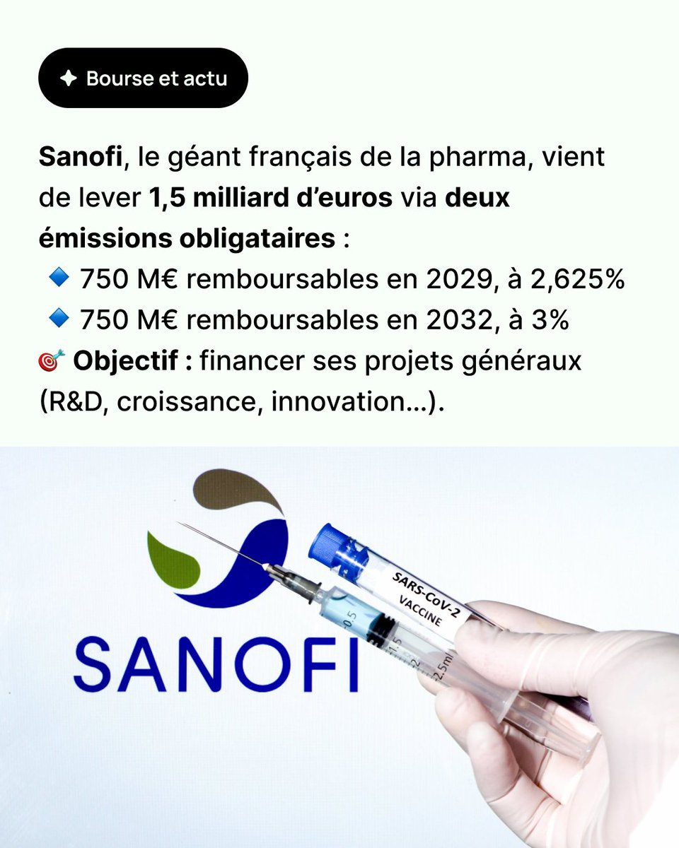 Skade_io's tweet photo. Pour info, Sanofi est le 1er groupe pharma européen, avec des ventes mondiales portées par l’immunologie, les maladies rares et les vaccins.

👉 Pour en savoir plus, rendez-vous sur l’app ! 
https://t.co/JdkjdiBpwV https://t.co/CVKOju2q9c