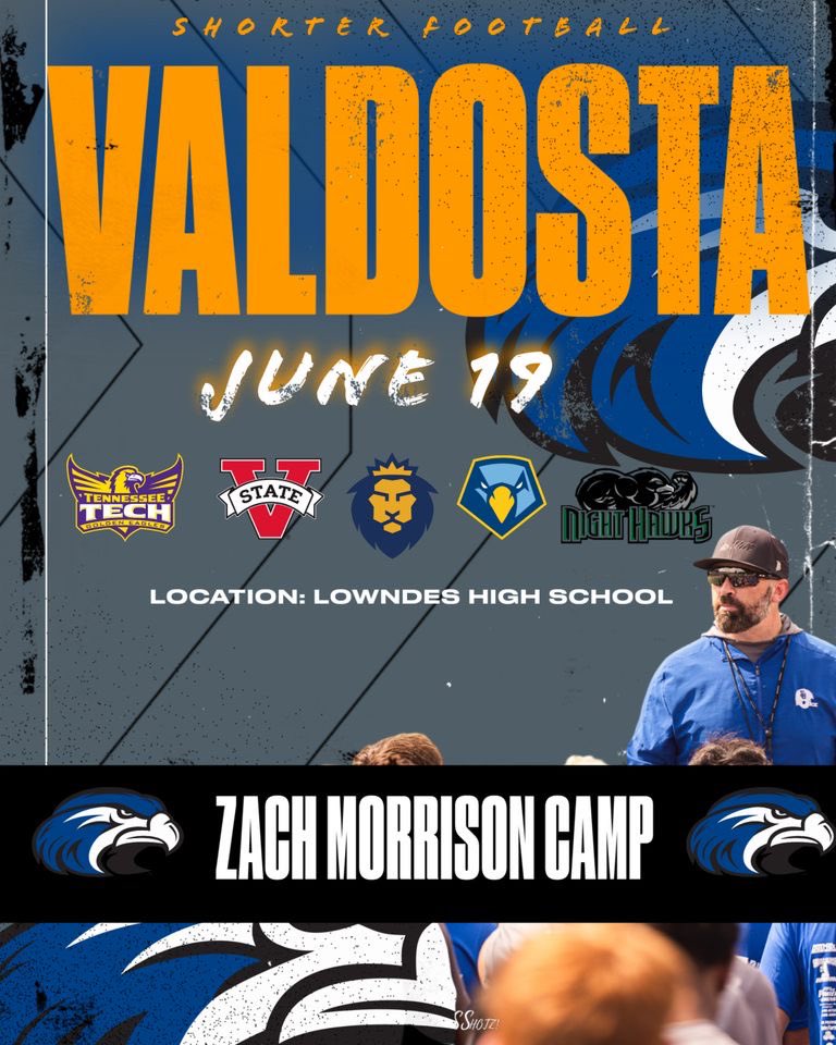 Can’t wait to be back in the 229‼️‼️ I need all my South Georgia dawgs in Valdosta Thursday. Oh yea and I heard it’ll be a Georgia vs Florida competition 👀

Link Below👇🏾 

…hmorrisonfootballcamps.totalcamps.com/shop/EVENT