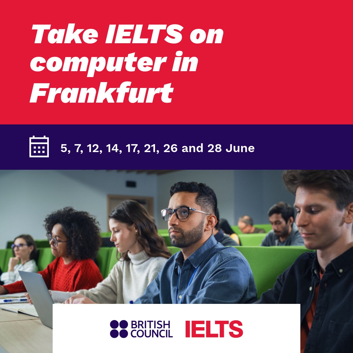 Take IELTS on paper in Frankfurt. Check upcoming test dates for June  here:  ow.ly/IR8U50W386J

#IELTSGermany #BritishCouncilIELTS