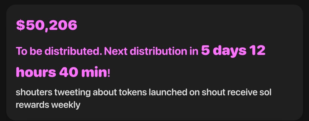 You have just 5 days.
$SHOUT and start gaining these pts.seems easy?just start and enjoy.
<a href="/shoutdotfun/">Shout</a> <a href="/shoutardio/">$SHOUT</a>