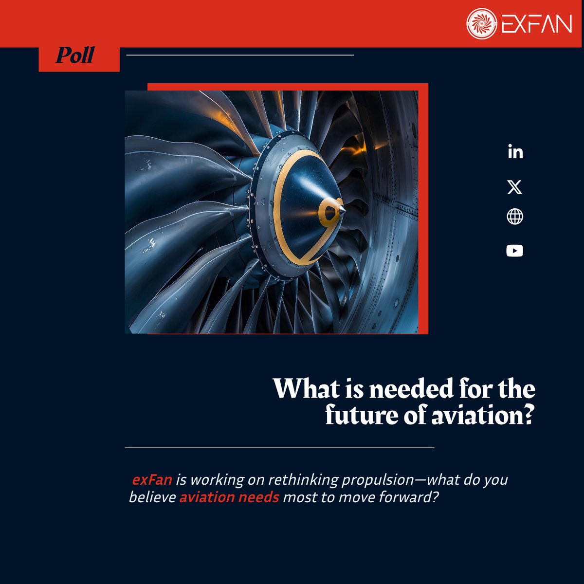 exFan2024's tweet photo. 🧭 What will really shape aviation’s future?
🗳️ 5-question poll now live — we’re asking the community to weigh in.
📊 Help align research with real-world needs.
👉 https://t.co/mG4pHLMn8K
#exFanProject ✈️ #FutureAviation 💡| @cinea_eu https://t.co/LjMlGobtjv