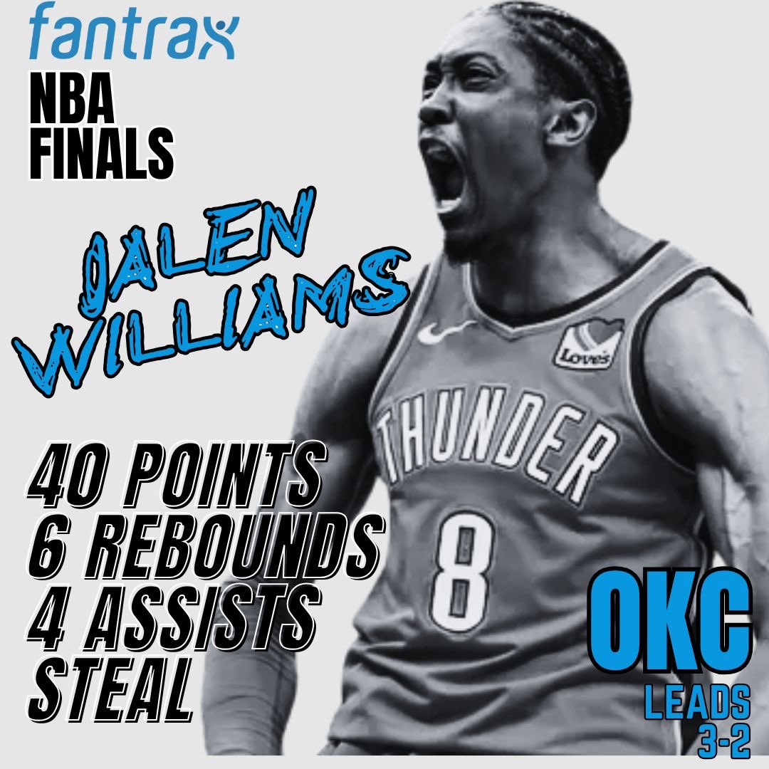 OKC took a 3-2 Finals lead over IND last night 

Jalen Williams had a huge day to push that 

#nba #nbafinals #nbastats