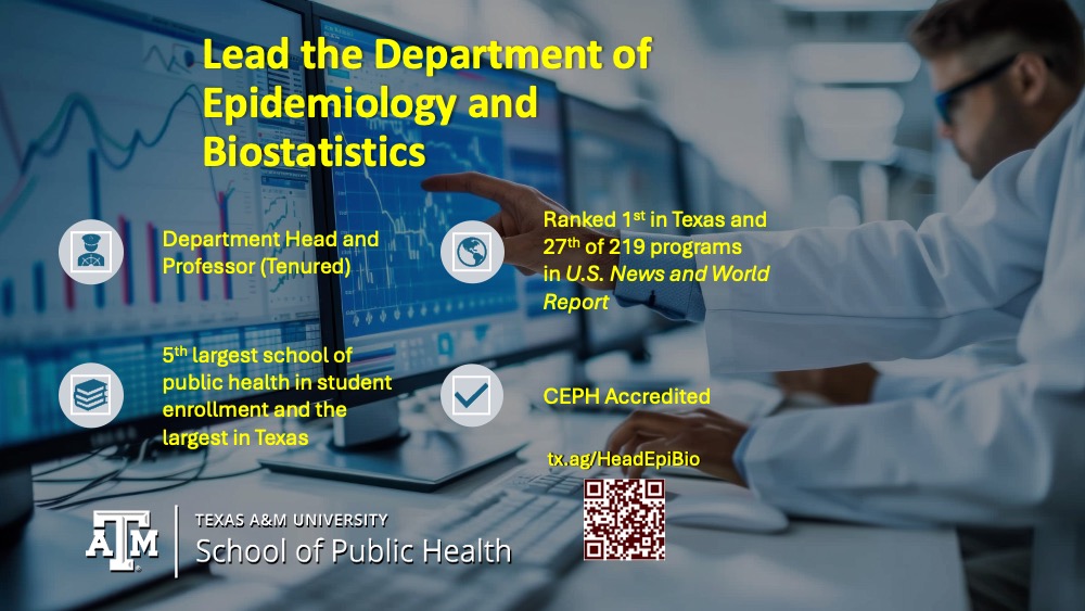 TAMU_SPH's tweet image. We are hiring! Join our team at @TAMU_SPH
