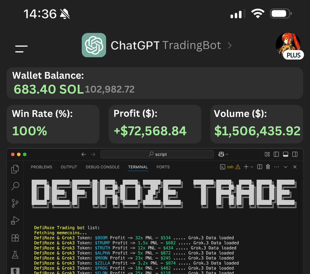 DeFiRoze's tweet image. SKIPPING THIS WILL COST YOU $200K🚨
ZERO skills
ZERO coding
For the first time you'll see code working on video with a full guide (5 min)!🧵👇