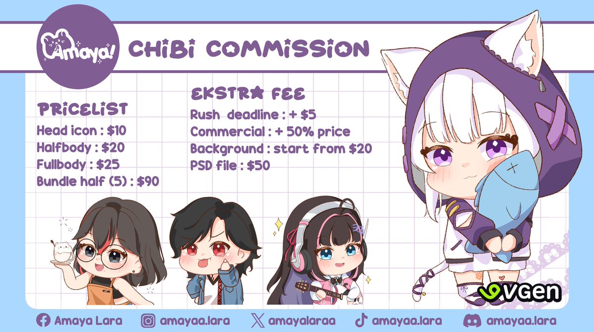 amayalaraa's tweet image. ✨️Retweet are appreciated ✨️
Commission open both local 🇮🇩 and international
Feel free to contact me on X or Discord : amayaa.lara
Read ToS on Vgen
vgen.co/amayaalara
Cek harga lokal style anime lewat DM
#VGen #VGenComms
#commissionopen #VGenOpen