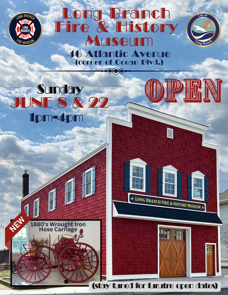 Visit the Long Branch Fire &amp; History Museum!
Open Sunday, June 22, 2025 from 1-4PM