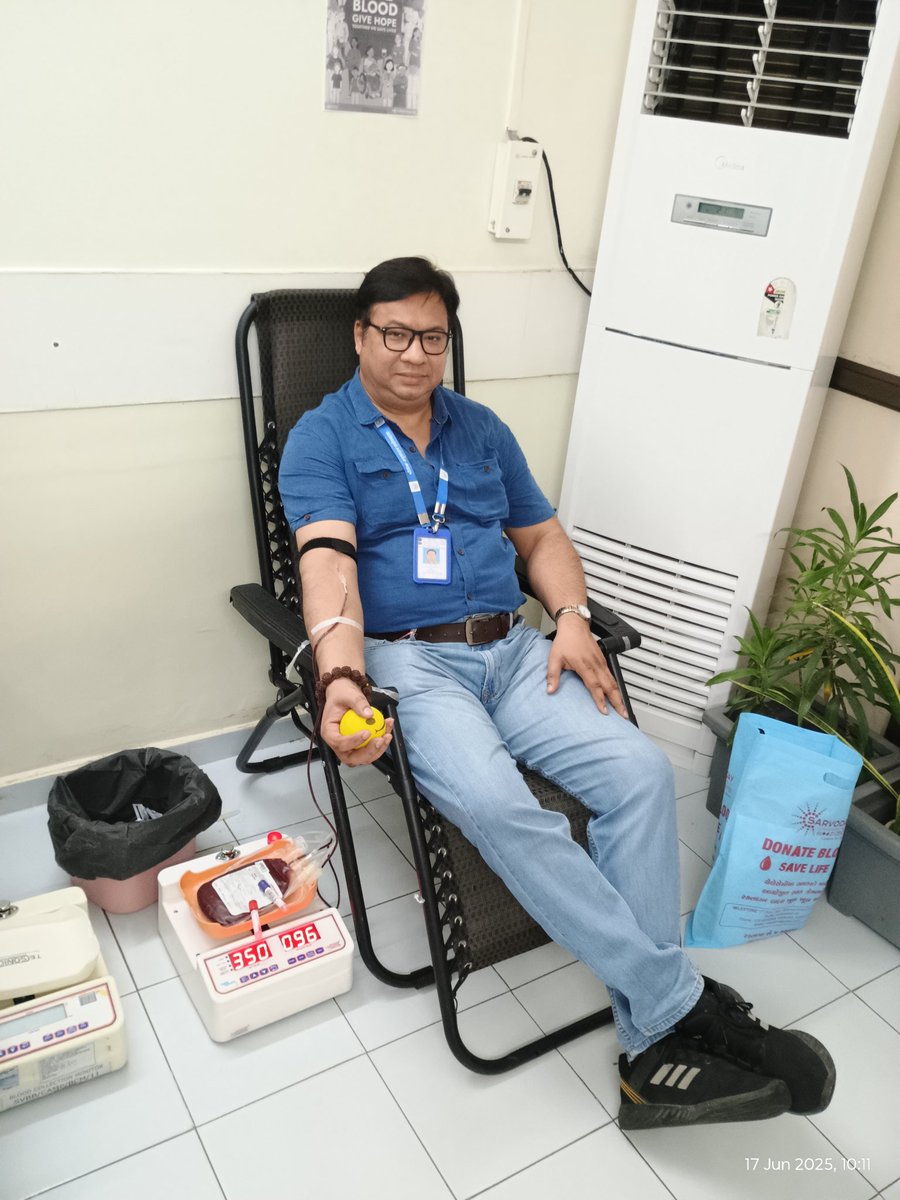 Thank you <a href="/PRLAhmedabad/">PRL Ahmedabad</a> for arranging the #BloodDonationCamp for the 2nd time this year.

Heartful thanks to God for keeping me healthy for blood donation repeatedly. I shall try to continue it until I am eligible for it, and humbly request others to do the same🙏
#BloodDonation