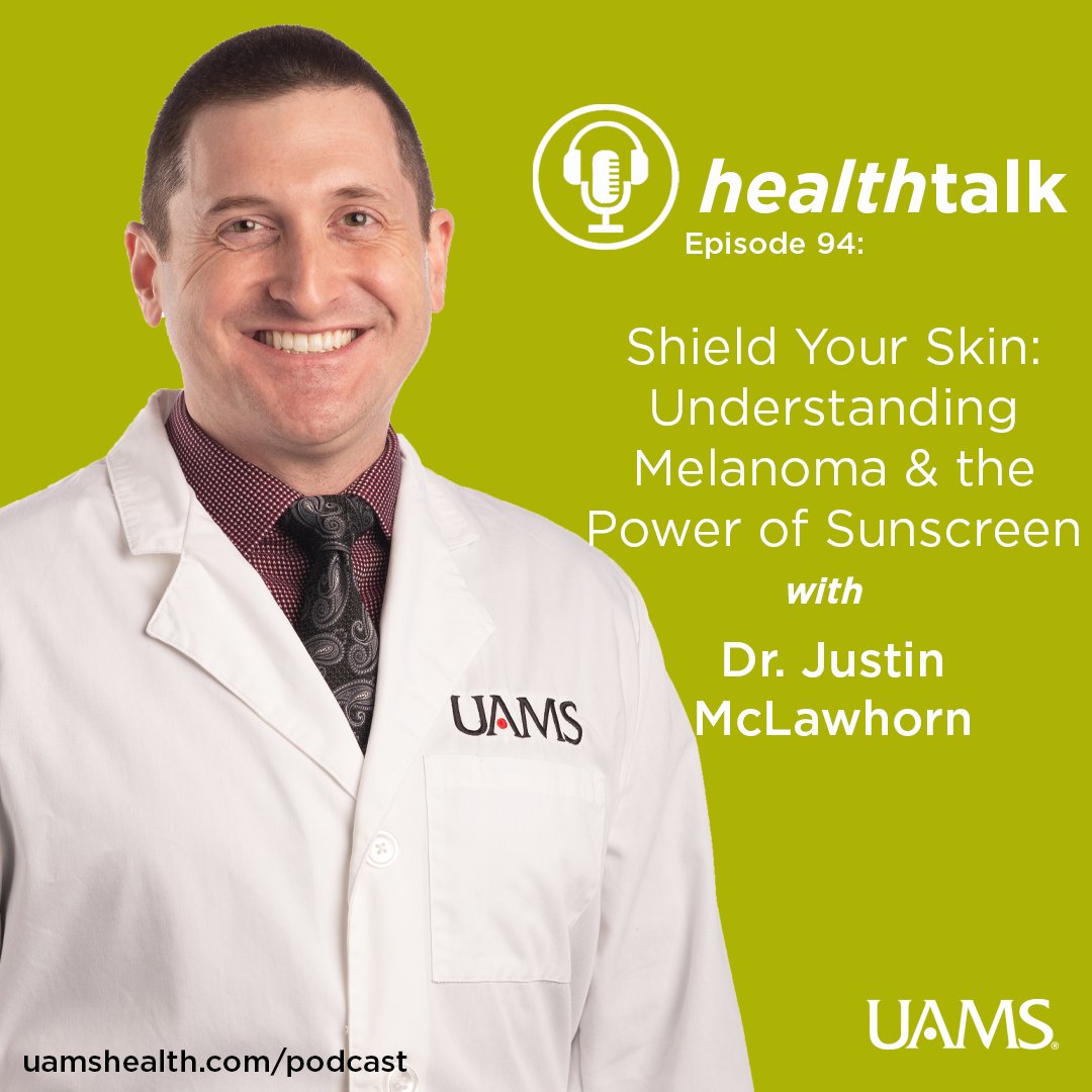 🚨HealthTalk | Ep. 94🎙️

Dr. Justin McLawhorn discusses Melanoma and the importance of sunscreen usage, especially during the summer months.

Listen🎧▶️: bit.ly/3ZyCYF6