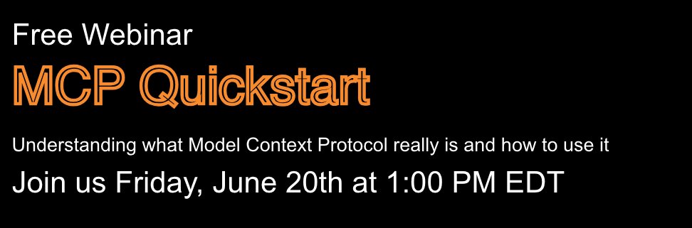 Tech Skills Transformations LLC (@techupskills) on Twitter photo Join <a href="/techupskills/">Tech Skills Transformations LLC</a> & <a href="/nofluff/">NFJS</a> this Friday at 1pm EDT for a *free* webinar on Model Context Protocol (#MCP) - the protocol for standardizing how #AI systems & #agents use tools and other resources. Learn what MCP is & how it works! Register at nofluffjuststuff.com/webinar/143/mc… Join <a href="/techupskills/">Tech Skills Transformations LLC</a> & <a href="/nofluff/">NFJS</a> this Friday at 1pm EDT for a *free* webinar on Model Context Protocol (#MCP) - the protocol for standardizing how #AI systems & #agents use tools and other resources. Learn what MCP is & how it works! Register at nofluffjuststuff.com/webinar/143/mc…
