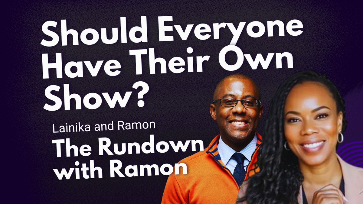 Listen to "Every Entrepreneur Should Have Their Own Show - The Rundown with Ramon Show" by The Rundown with Ramon - Ramon Ray - small business podcast for entrepreneurs. creators.spotify.com/pod/show/rundo…