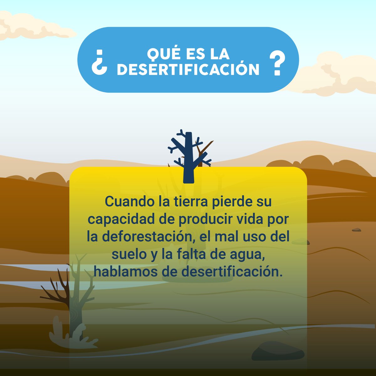 RiesgosCundi's tweet photo. 🌍Este 17 de junio recordamos que cuidar el suelo y el agua es clave para reducir el riesgo de desastres.
La desertificación y la sequía amenazan la vida, la seguridad alimentaria y el bienestar. ¡Actuemos ya por una #Cundinamarca más resiliente! #WorldDesertificationDay #HerLand https://t.co/ngUdtyqHUU