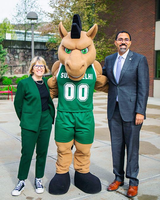 From babies and pets to presidents, chancellors, and most of all our students, Blaze is there to cheer on all of us. Happy #NationalMascotDay to the best mascot in the game: Blaze the Bronco! 🐴 💚