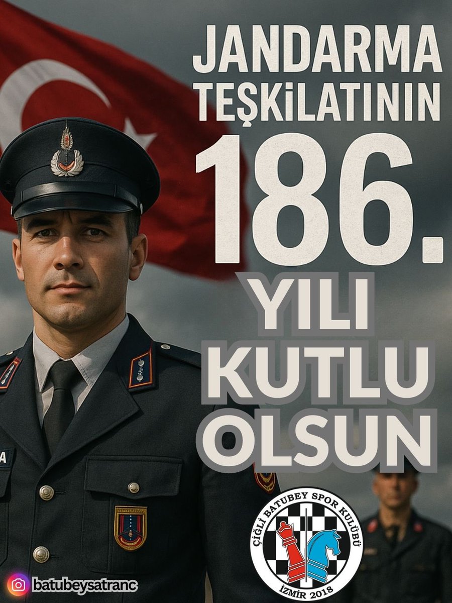 Çiğli Batubey Satranç Spor Kulübü (@batubeysatranc) on Twitter photo 🇹🇷 Aziz vatanın dört bir köşesinde fedakârca görev yapan tüm jandarma personelimize şükran ve minnetle…
🇹🇷 Şehitlerimizi rahmetle, gazilerimizi saygıyla anıyoruz.
<a href="/jandarma/">T.C. Jandarma Gn. K</a> 🇹🇷🇹🇷
#Jandarma186Yaşında #TürkJandarması #VatanSizeMinnettar #186YıllıkGurur 🇹🇷 Aziz vatanın dört bir köşesinde fedakârca görev yapan tüm jandarma personelimize şükran ve minnetle…
🇹🇷 Şehitlerimizi rahmetle, gazilerimizi saygıyla anıyoruz.
<a href="/jandarma/">T.C. Jandarma Gn. K</a> 🇹🇷🇹🇷
#Jandarma186Yaşında #TürkJandarması #VatanSizeMinnettar #186YıllıkGurur