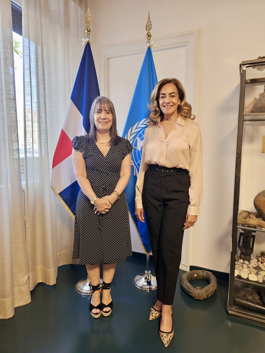 MirtaGranda's tweet photo. I accepted the invitation of Ambassador Ada Hernández to visit the headquarters of the Permanent Mission of the Dominican Republic to the #RBAs, where I had the opportunity to view the exhibition of Taíno artifacts on display. https://t.co/PnYx56klED