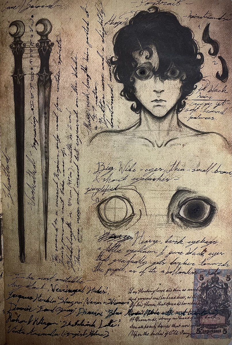 SHR0D1NGR's tweet image. Old OC -Ian Vemlock- concepts 
(Writings in the Alt text)
