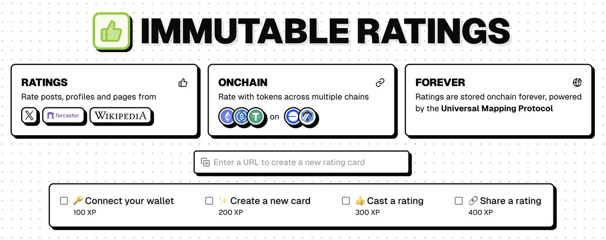 Immutable Ratings V2 is now live -&gt; ratings.wtf

The first version of IR was well received, we connected with heaps of teams that are keen to collaborate or just curious to learn more.

And lots of you provided us with valuable feedback: V1 had some limitations we
