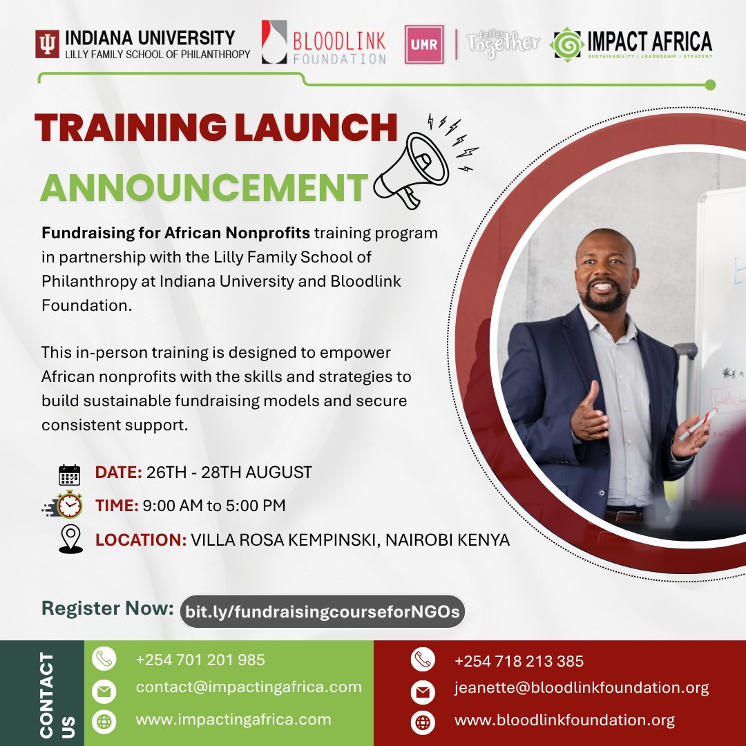 Bloodlink Foundation (@thebloodlink) on Twitter photo 🚨 As ODA shrinks, nonprofits must adapt.
Join global fundraising leaders <a href="/Shariq_Siddiqui/">Shariq Siddiqui</a>, Dr. Abed Ayoub & <a href="/emungai_m/">Dr. Edward Mungai</a> <a href="/joe_wangendo/">Joe Wangendo</a> in Nairobi, 26–28 Aug.
💡 Build sustainability & diversify funding.
🔗 Register: bit.ly/fundraisingcou…
#Fundraising #ODACuts #Sustainability 🚨 As ODA shrinks, nonprofits must adapt.
Join global fundraising leaders <a href="/Shariq_Siddiqui/">Shariq Siddiqui</a>, Dr. Abed Ayoub & <a href="/emungai_m/">Dr. Edward Mungai</a> <a href="/joe_wangendo/">Joe Wangendo</a> in Nairobi, 26–28 Aug.
💡 Build sustainability & diversify funding.
🔗 Register: bit.ly/fundraisingcou…
#Fundraising #ODACuts #Sustainability