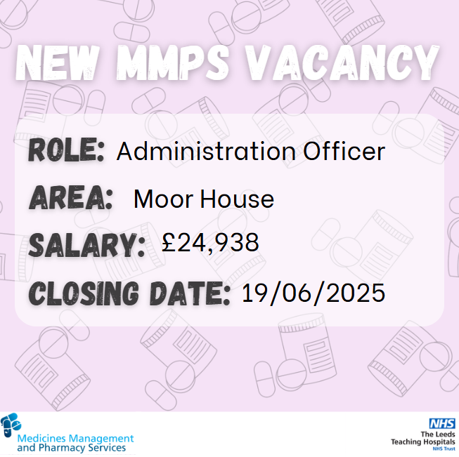 LTHPharmacyServices (@lthpharmacy) on Twitter photo Our team at Moor House have an exciting new vacancy! This is a varied role but the ideal person will have experience working in administration, be great at multi-tasking, and have great organisation skills!
Please contact healthandcaretalent@nhs.net if you are interested.
#MMPS Our team at Moor House have an exciting new vacancy! This is a varied role but the ideal person will have experience working in administration, be great at multi-tasking, and have great organisation skills!
Please contact healthandcaretalent@nhs.net if you are interested.
#MMPS