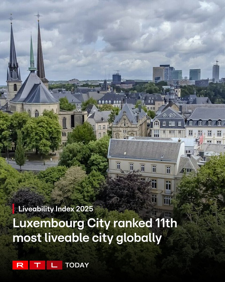 Luxembourg City has climbed six places to 11th in the 2025 Global Liveability Index, just missing the top 10. today.rtl.lu/news/luxembour…