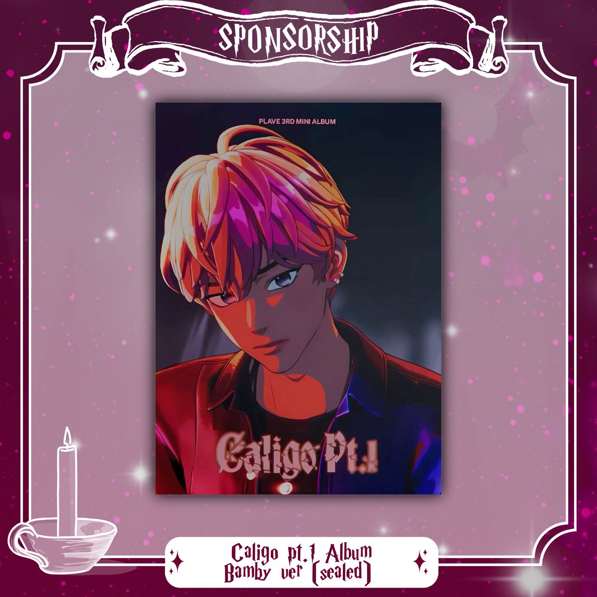 HBDBAMBY's tweet photo. ‧͙⁺˚*･༓☾ SPONSORSHIP ☽༓･*˚⁺‧͙

Hello! The HBDBAMBY Team is giving you [Caligo pt.1 album] at CHAERVIDAE💖

Will you be the lucky one to take it home?😉✨

#PLAVE #플레이브 #BAMBY #밤비 #CHAERVIDAE #BAMBY2025BDAYEVENT #JAKARTA https://t.co/t0Ury0a1t2