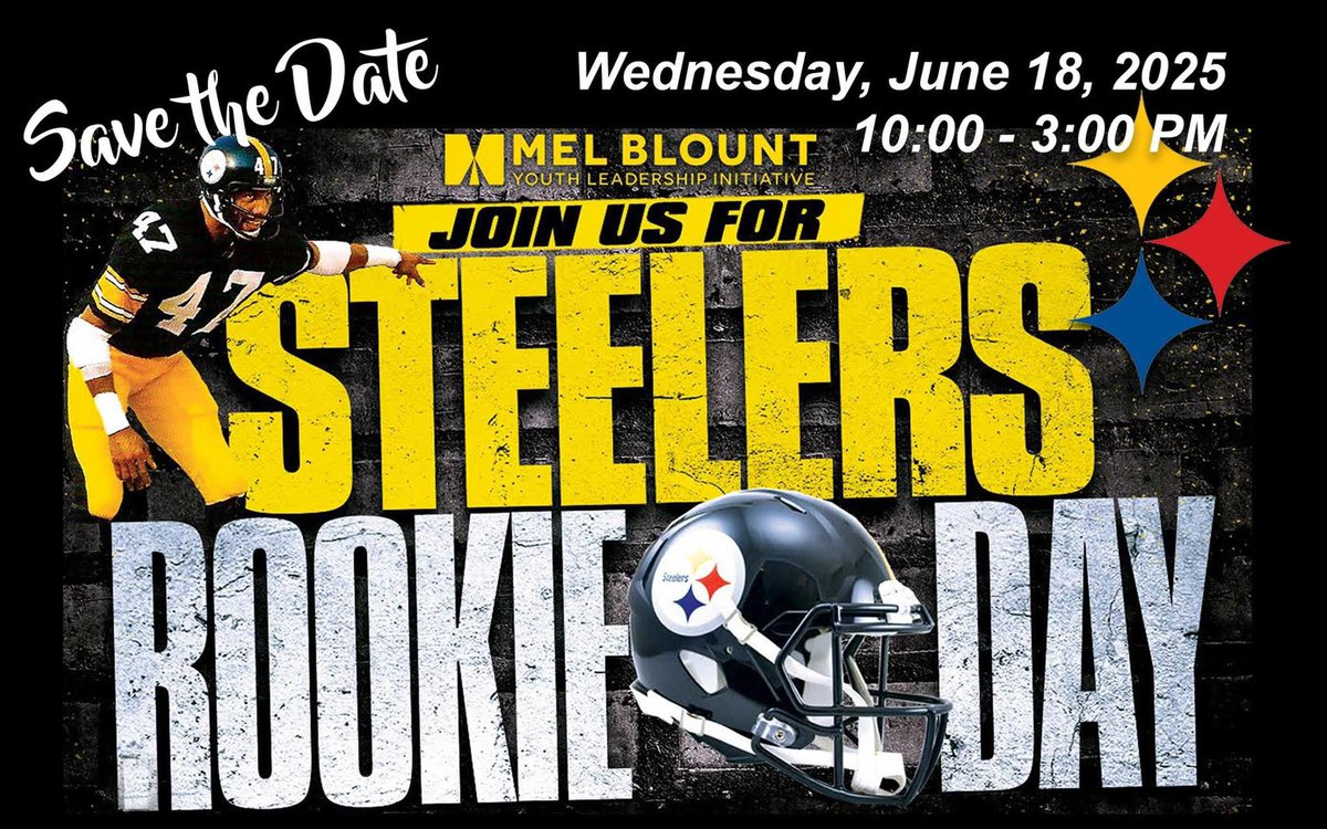 MelBlountYLI's tweet image. Tomorrow, the @MelBlountYLI will welcome the 2025 Pittsburgh Steelers rookie class to our facilities, where they will engage with several hundred local youth. Our theme this year is “More Than an Athlete.”