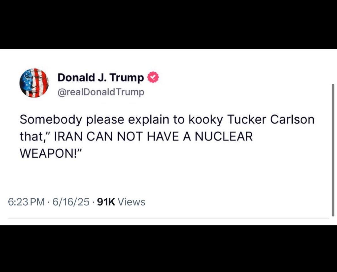 tomdabomb1976's tweet image. Trump tells Tucker to shut the hell up. We are going to war for Israel again like it or not, and American people ,including MAGA, can all go fuck themselves.