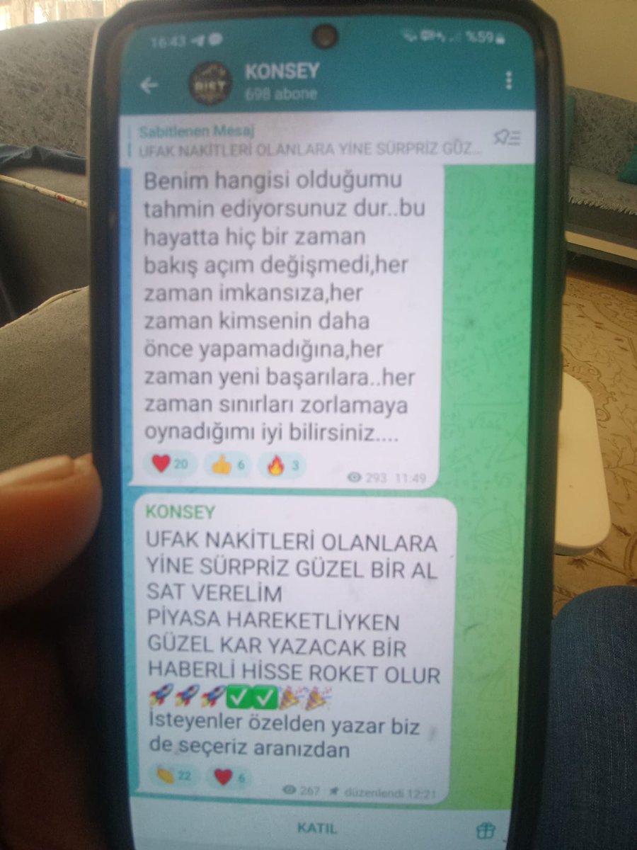 Arkadaşlar sakin bu kansiza inanmayın  VARANT HİSSESİ aldırıyor. Para anında bitiyor.
Telegram dan da grubu var KONSEY diye grub. 
Benim başıma geldi o yüzden benden sizi uyanması