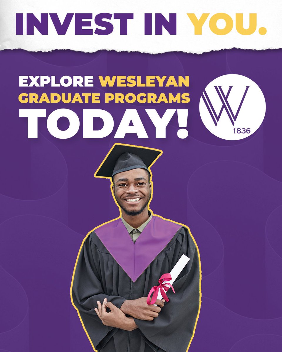You’ve got goals. We’ve got the programs.🤩📚
Wesleyan’s co-ed graduate degrees are designed for professionals like you—driven, busy, and ready to grow.🤝🎓
💡 Take the next step.
🎯 Apply Today.
🔗 bit.ly/34iV54j 
#applytoday #wearewesleyan #gradprograms #howlyeah #grad