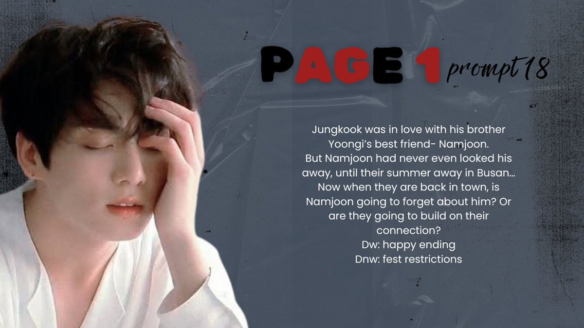 💔UNCLAIMED PROMPT💔

Ship- Namkook

Claim here: archiveofourown.org/collections/BT…

Claiming form: forms.gle/Rhrgc9arShYwkR…