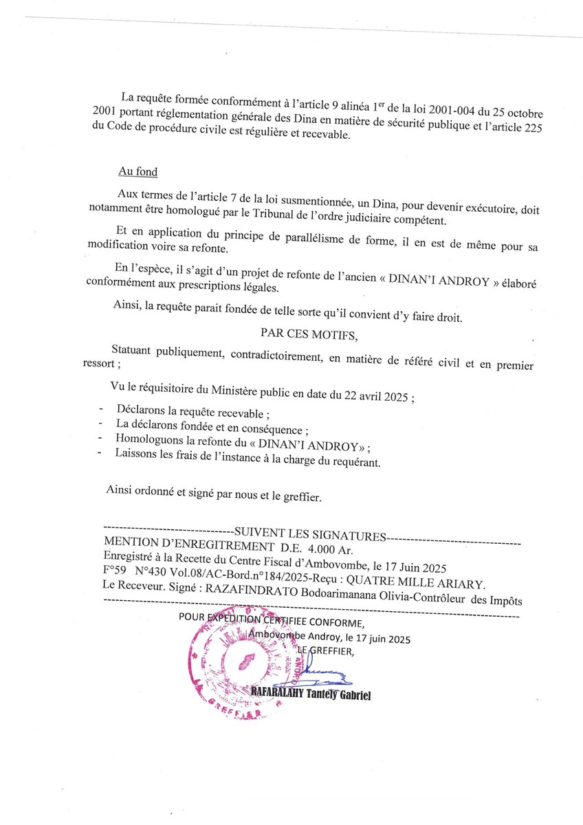 PNUD Madagascar (@undpmadagascar) on Twitter photo #LANDJA
Le Dina « DINAN’I ANDROY » est désormais homologué par le Tribunal d’Ambovombe !
Un pas fort vers la reconnaissance des mécanismes locaux de paix et de justice traditionnelle.
<a href="/PBFMadagascar/">UN Peacebuilding - Madagascar</a> <a href="/JoachimOUEDRAO4/">Joachim OUEDRAOGO</a> <a href="/mdoucey/">Marie Doucey</a>
#CohésionSociale #Dina #JusticeCommunautaire #Androy #LANDJA
Le Dina « DINAN’I ANDROY » est désormais homologué par le Tribunal d’Ambovombe !
Un pas fort vers la reconnaissance des mécanismes locaux de paix et de justice traditionnelle.
<a href="/PBFMadagascar/">UN Peacebuilding - Madagascar</a> <a href="/JoachimOUEDRAO4/">Joachim OUEDRAOGO</a> <a href="/mdoucey/">Marie Doucey</a>
#CohésionSociale #Dina #JusticeCommunautaire #Androy