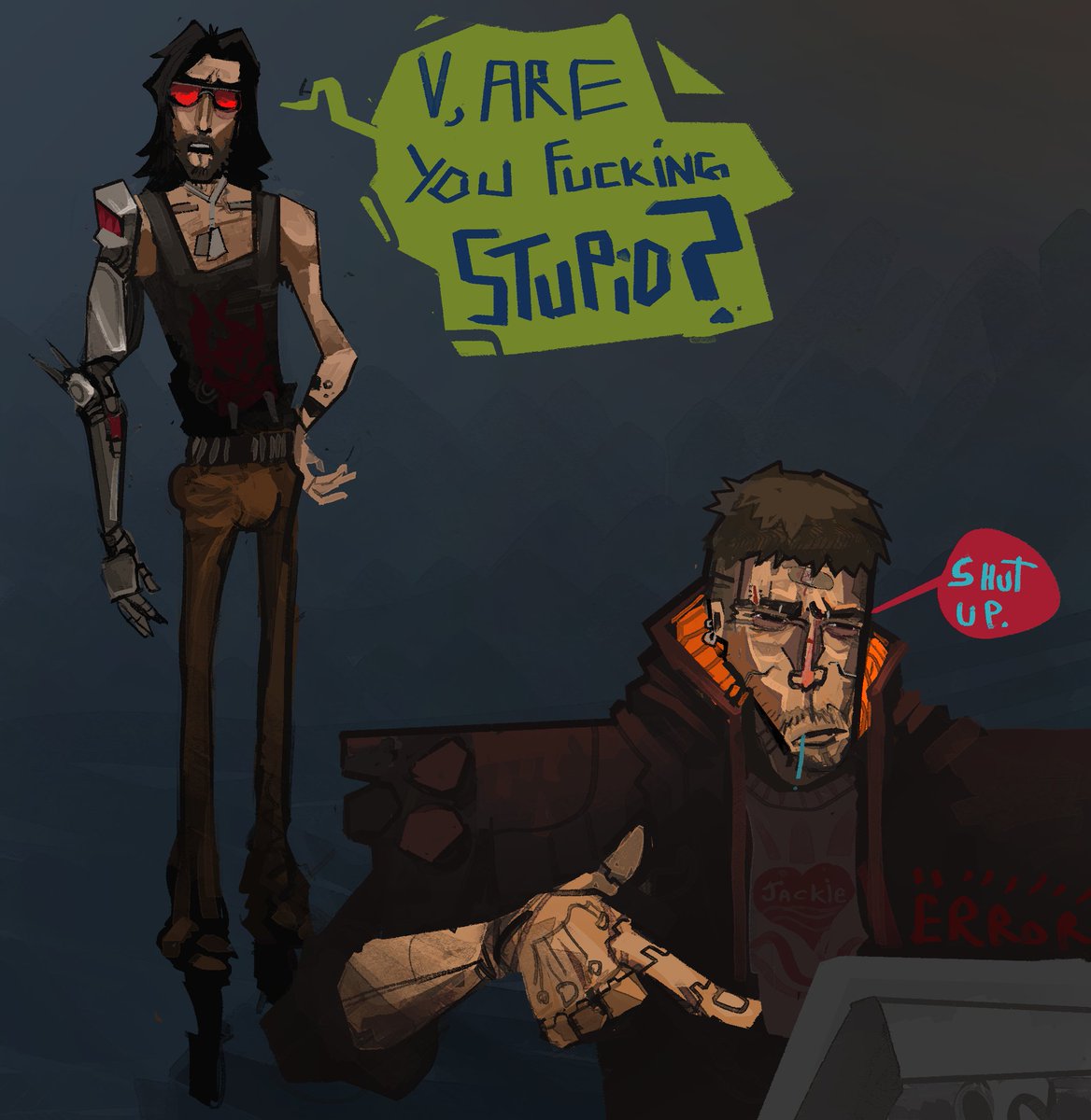 VEI0_deseho's tweet image. how it feels to hack in cyberpunk 2077