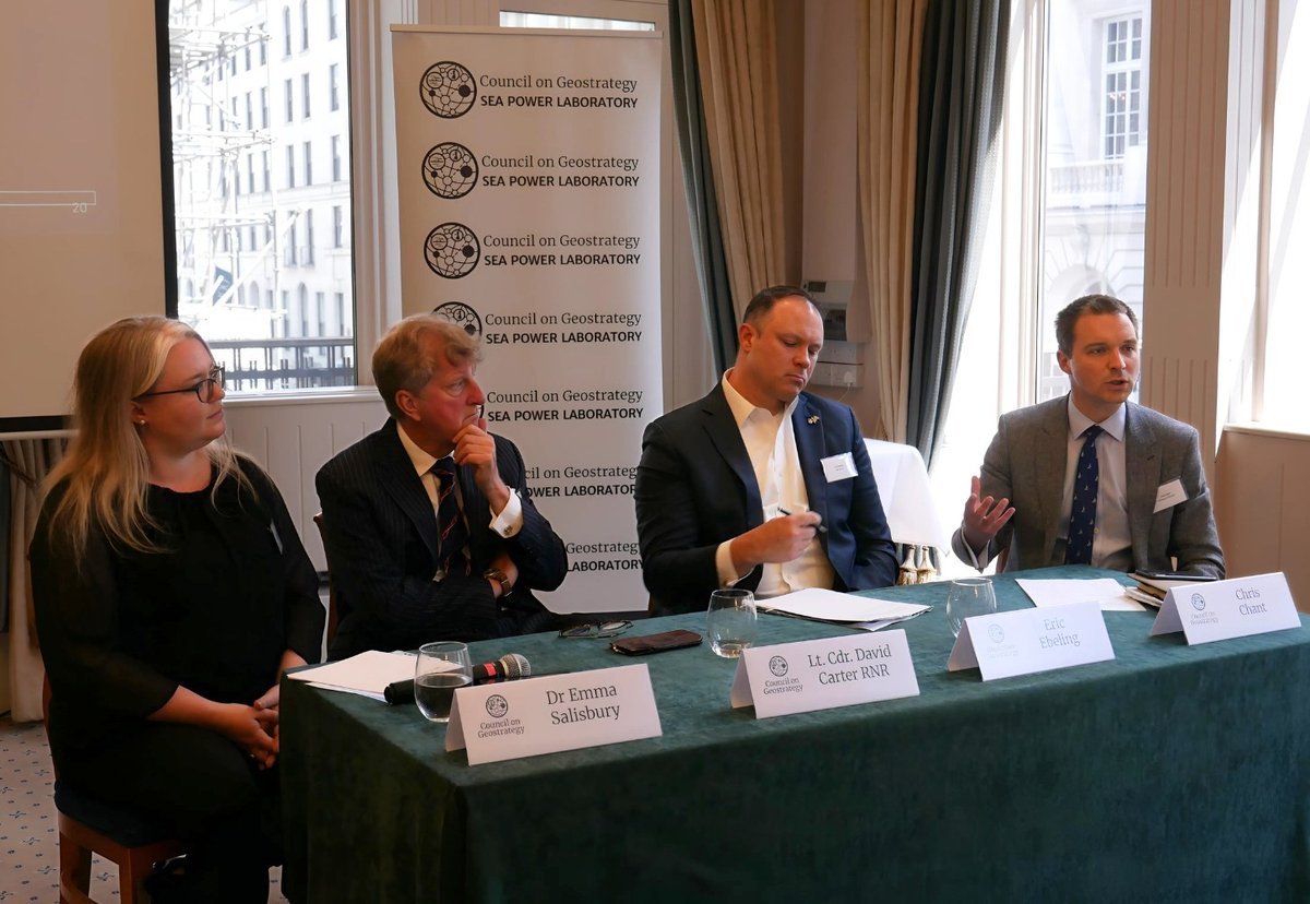 ConGeostrategy's tweet photo. On Friday, hosted the second #MaritimeLeadersProgramme event at @TheRagClub 

🗣️ We were delighted to be joined by Chris Chant, @DefenceHQ, Lt Cdr David Carter RNR, @RoyalNavy, Eric Ebeling, @ARCships, @salisbot, our Research Fellow and @CharKleberg, our Associate Fellow https://t.co/QWqnVcNxp2