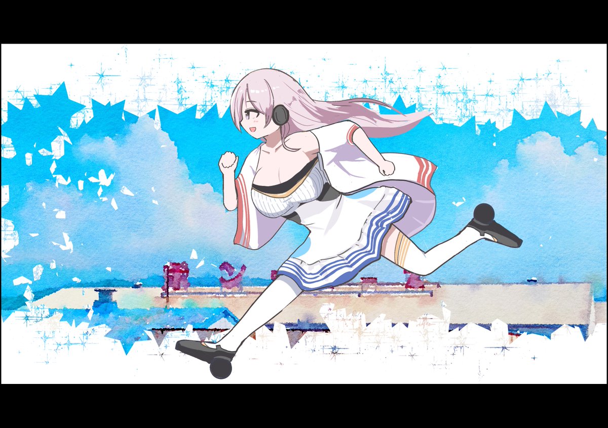 「飛び出して行け 宇宙のいずな 目の前をぶち抜く 新居浜 #駅メモファンアート」|24のイラスト