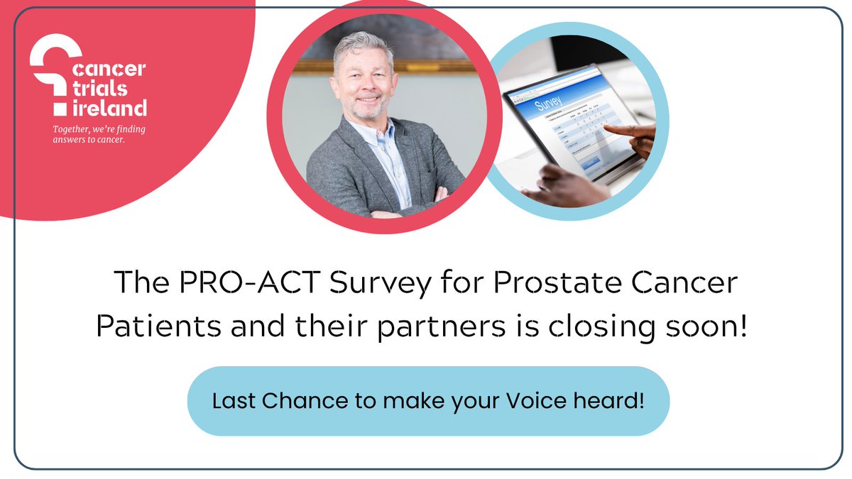 🕒 Last chance! The PRO-ACT Survey closes this weekend.

If you or your partner has been affected by prostate cancer treatment, your voice can help shape better support services.

🧠 Designed by patients
📍 Open to patients &amp; partners

Patients 👉 bit.ly/3ZCfCyl
Partners