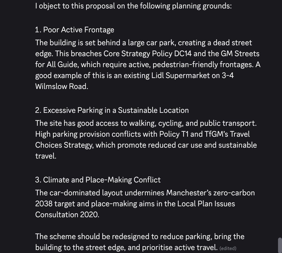Here is our draft objection. You can use this to object too. 

Text available to copy in ALT text 

pa.manchester.gov.uk/online-applica…